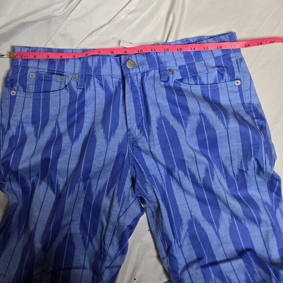 NEW J CREW blue ikat jeans toothpick stretch twill ankle pants 32 - Picture 8 of 10
